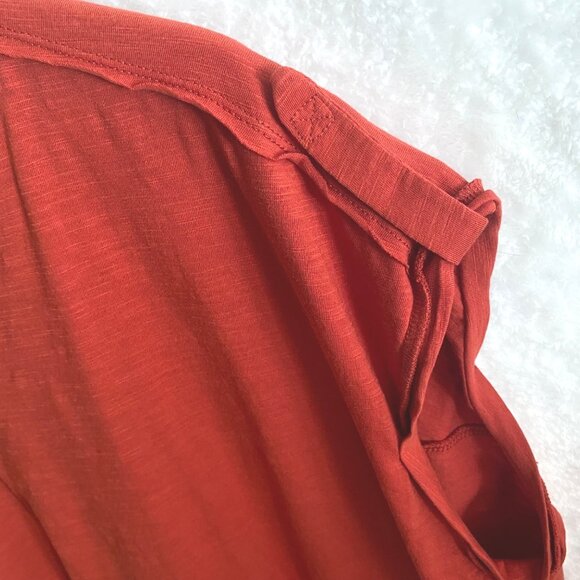 Westbound woman wide cute v-neck t-shirt‎ tee gathered back size 1X rust boxy - Picture 2 of 4